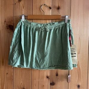 Da-Nang “Burn Baby Burn” Phoenix Rising Cotton Ruffle micro mini low rise Skirt